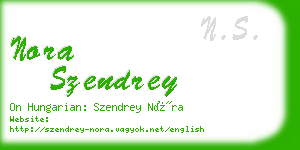 nora szendrey business card